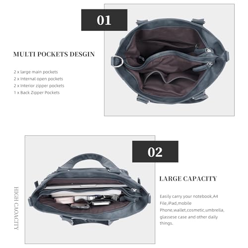 KL928 Large Purses for Women Shoulder Bag Tote Handbags Stylish Vegan Leather Hobo Bags Ladies, A-Black-4 | Large - color: A-peacock Blue