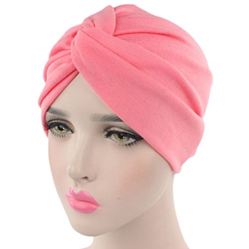 DECOU Solid Color Clean Plain Twist Pleasted Hair Turban Cap - color: Green
