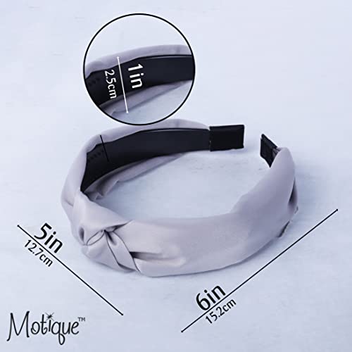 Satin Knot Headband for Women (Light Grey) - color: Light Grey
