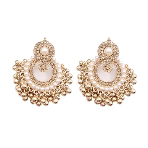 Indian Jhumka Earrings for Women Boho Ball Tassel Statement Dangle Earrings Vintage Chandelier Dangle Drop Stud Jewelry Gifts for Wedding Festival Holiday Outfits