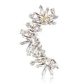 Rhinestone Silver Full Ear Cuff Earrings for Women Ear Clip Wrap Statement Climber Crawler Earrings for Women Hypoallergenic Silver Wedding Jewelry Gifts - color: Gold Right