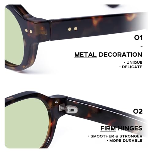mosanana Retro Hexagon Sunglasses for Women Trendy Small 2026 MS52595 - color: C7 Tortoise/Green