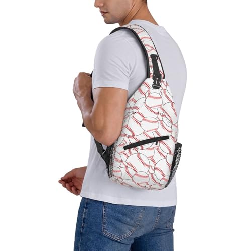 Sling Backpack For Men Hiking Daypack Crossbody Shoulder Bag Travel Chest Pack | Hiking - color: Baseball Pattern