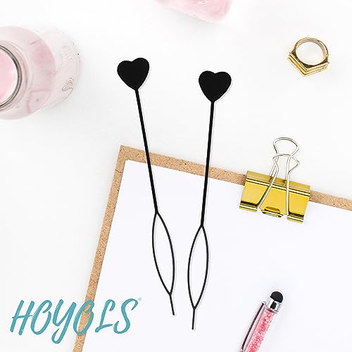 Hoyols 12pcs Quick Topsy Tail Hair Beader for Braiding Beads on Braids, Loop Threader and Braider for Kids Girls, Ponytail Hair Styling Maker Set of 12 - Black - color: 12pcs Black