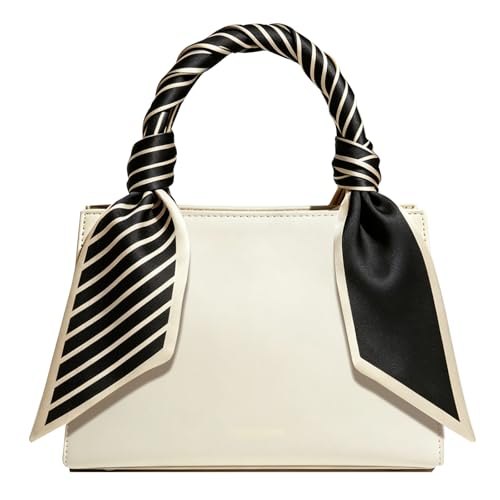 Sumolux Head Hair Scarf for Women Neck Purse Bag Handbags Scarf Like Silk - color: Black Stripe