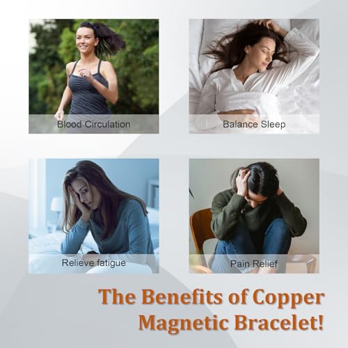 Magnetic Copper Rings Set for Women, Elegant Lymphatic Jewelry Gifts, Vintage Adjustable Vine Design (Black)