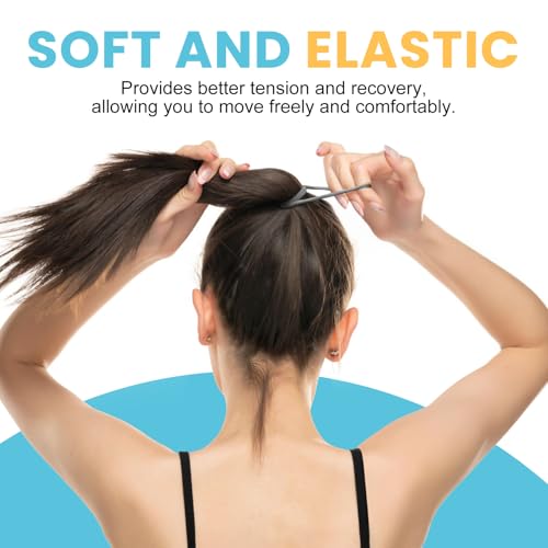 HOYOLS 100pcs Soft Hair Ties no Damage, Seamless Soft Thick Ponytail Holder Scrunchies Head Bands No Crease for Women Girls (Brunette Brown Set) - color: Brown Mixed Color