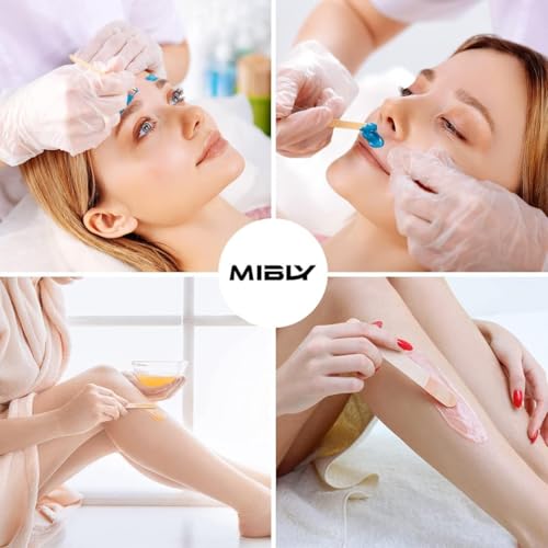 Mibly 4 Style 200 Pcs Assorted Wooden Wax Sticks for Body Legs Face Small Medium Large Sizes Eyebrow Waxing Applicator Spatulas for Hair Removal or Wood Popsicle Craft Sticks (Pack of 200) - size: Pack of 200
