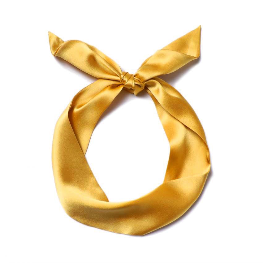 10 Pcs Long Thin Small Skinny Scarf Satin Neck Tie Ribbon Choker for Women Girls - color: Yellow