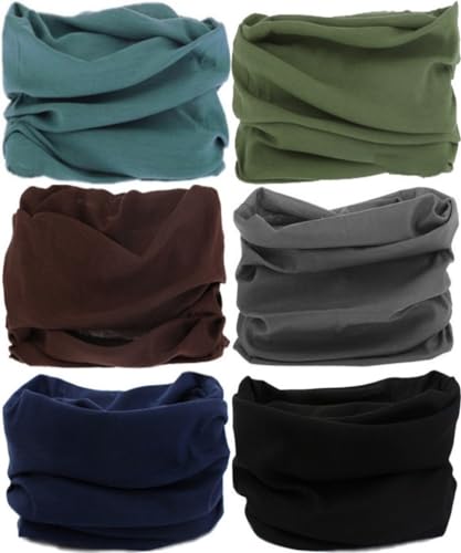 Head Wrap Headwear Headband Bandana Face Mask magic scarf for men & women - color: 6pcs. Solid Color 1
