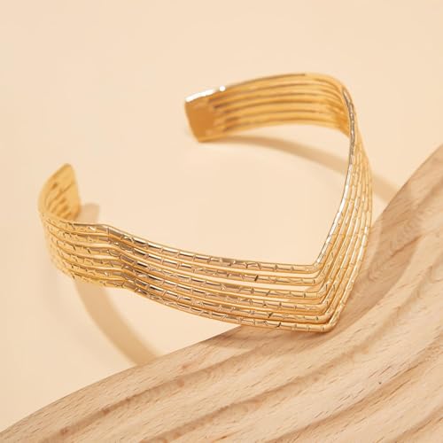 Long tiantian Gold Arm Cuff Upper for Women Bangle Bracelets Upper Arm Cuff Bracelet Trendy Armband Beach Jewelry Trendy Stuff Gifts - color: C2:gold Arm Cuff