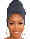 Head Wraps for Black Women, Breathable Headwrap Soft Long Hair Wraps Wide Headscarves for Locs Braids - color: Dark Gray