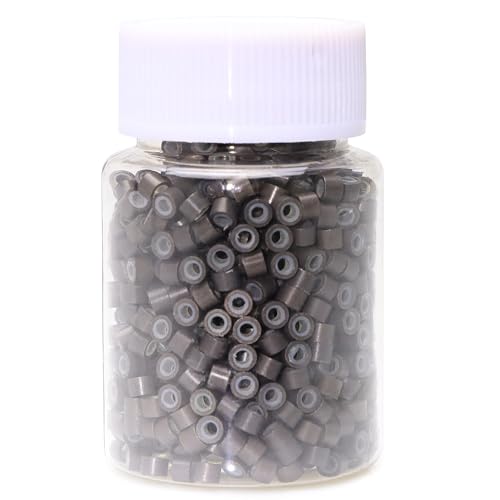NIACONN 1000Pcs 4mm Dark Brown Hair Tinsel Beads, Microlink Rings I Tip Hair Extension Beads with Silicone Lined - color: Dark brown, size: 4mm