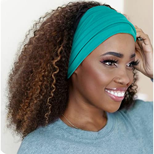 Jesries 10 PCS Women Headbands African Wide Hair Wrap Extra Turban Head Bands for Lady Large Sport Workout Stretch Non-slip Big Hair Bands - color: Wine red
