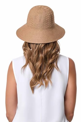 Women's Cloche Hat - UPF 50+ Sun Protection - Marina - color: Tan