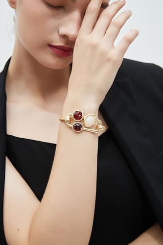 Chunky Gold Bracelet Trendy Gold Cuff Bracelets for Women Statement Silver Arm Cuffs Bangles Arm Punk Jewelry Accessories - style: Gold Bangle Cuff