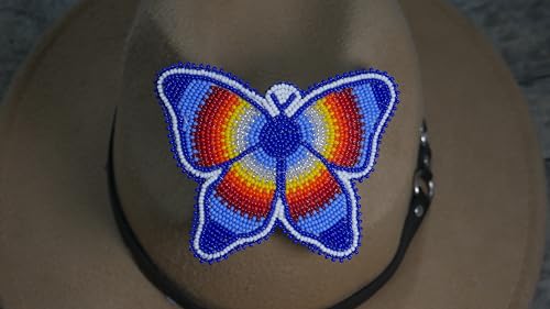 Beaded Hair Clips Native American Style Handmade Collection (Butterfly (Blue Multi)) - color: Butterfly (Blue Multi)