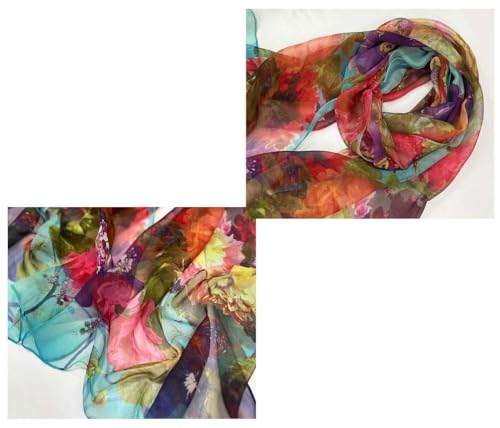 Xyueanlo Scarfs for Women Fashion Scarves Print Pattern Lightweight Sunscreen Scarf Wraps Shawls - color: Green