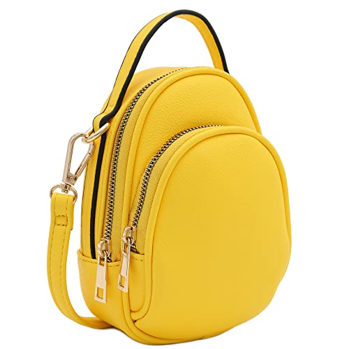FashionPuzzle Two Compartment Mini Crossbody Bag | Two Compartment - color: Yellow