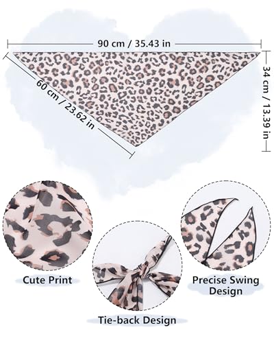 AWAYTR 3Pcs Hair Bandanas Head Kerchief for Women Girls Tie-Back Boho Hair Scarf Headband Bandana Triangle Head Scarf - color: Large Leopard + Zebra Print + Mottled Color