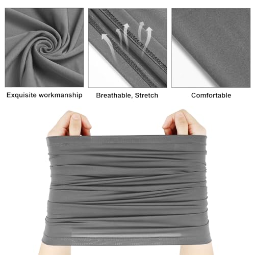Geyoga 6 Pieces Summer UV Protection Cooling Neck Gaiter Face Clothing Neck Gaiter Mask Scarf Sunscreen Breathable Bandana - color: Dark Grey