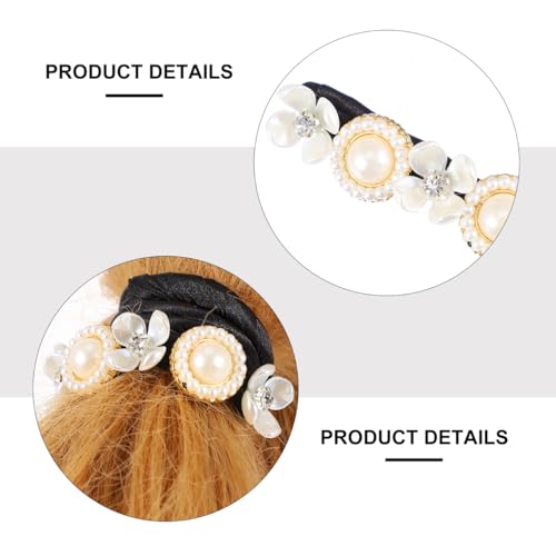 Beaupretty 4Pcs Hair Bun Shaper Twisted Hair Band with Anti-Slip Pearls Pins Bun Maker for French Twist Updo Styling Daily Wear Office Wedding