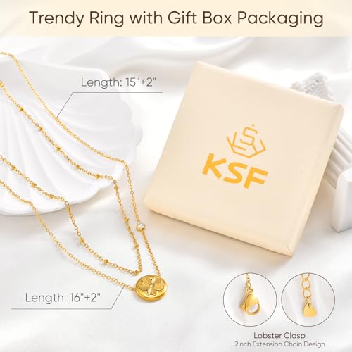 KSF Gold Lariat Necklace for Women Y Shaped Layered CZ Drop Chain | Y shaped necklace; Layered CZ detail; Long lariat style; Gift for her - color: Gold-14