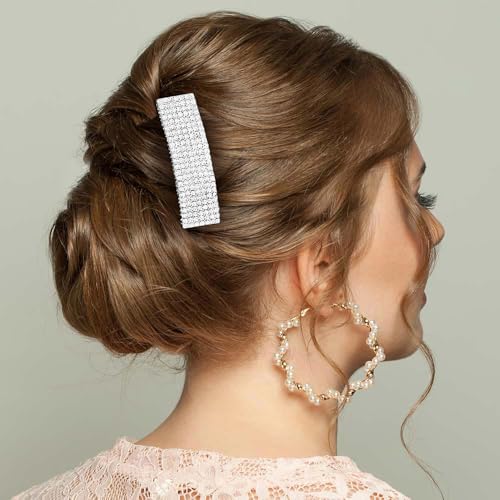 BERRICLE Hair Accessories for Women, Rhinestone Crystal Hair Comb for Thin/Thick Hair - color: Multi-Row Rhinestone Comb, Silver-tone