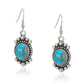 Rustic Couture's Western Earrings for Women Cowgirl Country Concho Dangling Western Statement Jewelry - color: P-Turquoise