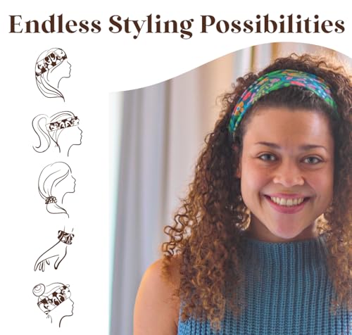 Karma Bugs Headband for Women - Thin - Fabric Headband and Stretchy Hair Scarf