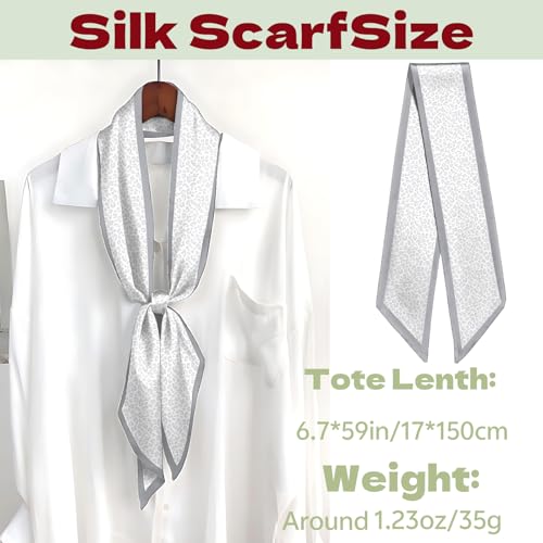 Head Hair Scarf Neck Silk Feeling Scarves Long Thin Satin Fashion Handbag Cute Decoration Women Girls 59 * 6.7'' - color: O-13-leopard