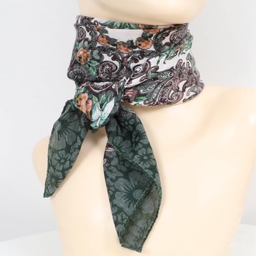 K-Elewon 27.5” Women Medium Square Scarf Head Scarf- 2PCS Neck Scarf Hair Scarf Head Sleeping Wraps Scarfs for Women H07 - color: Se07(2pcs)