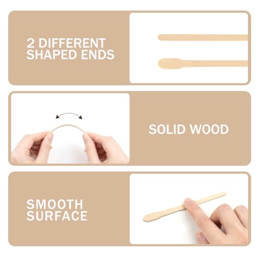 GOLD HONEY 800Pcs Wooden Eyebrow Wax Sticks for Hair Removal in Boxed, Wood Small Wax Sticks, Small Waxing Spatulas for Eyebrow, Lip, Face, Nose - Spa and Home Usage