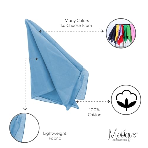 Motique Accessories Solid Color Bandana - Set of 6 Bandannas - color: Light Blue
