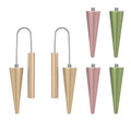 Trendy Dangle Earrings Set for Women, Colorful Aluminum Drop Earrings, 6 Pcs DIY Interchangeable Conical Beads, Lightweight Titanium Ear Hooks, Hypoallergenic and Not Easy To Fade - color: Glod Pink Light green