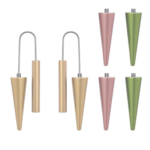 Trendy Dangle Earrings Set for Women, Colorful Aluminum Drop Earrings, 6 Pcs DIY Interchangeable Conical Beads, Lightweight Titanium Ear Hooks, Hypoallergenic and Not Easy To Fade - color: Glod Pink Light green
