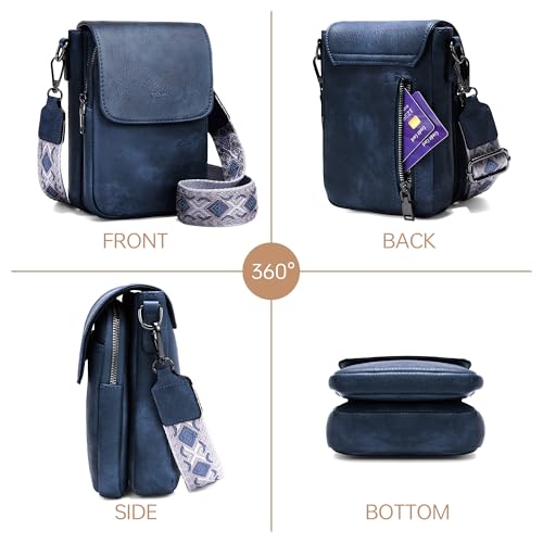 GEMIU Small Crossbody Bags for Women Cell Phone Purse Crossbody Wallet Purses with Card Slots - color: Blue