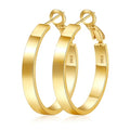EXGOX Silver Hoop Earrings for Women - Sterling Silver & 14K Gold Plated - Hypoallergenic 925 Silver - Big Hoop Earrings (30/40/50/60/70mm) - color: 4MM Wide-Gold 30mm