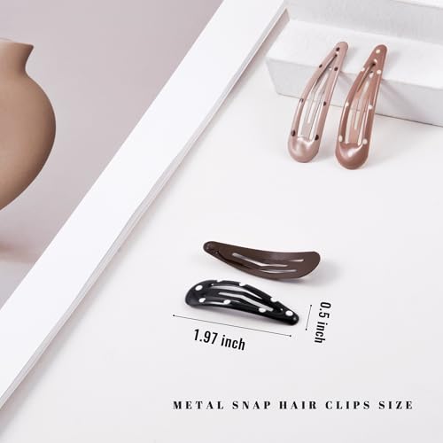 20 PCS Metal Snap Hair Clips Water Drop No Slip Barrettes for Women Bright Small Hair Clips For Thick And Thin Fine Hair,Black Light Yellow Multiple Brown,1.97 x 0.5 In. - color: Black Light Yellow Multiple Brown