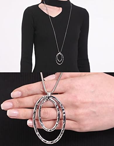 10Pcs Long Pendant Necklace Simple Moon Bar Three Triangle Tassel Lock Sweater Y Shape Punk Chain Choker Necklace for Women Men Gold Silver Plated - style: F:10Pcs (Traingle)