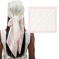 100% Mulberry Silk Head Scarf Large 36" - 19 Momme Women's Hair Wrap for Sleeping, Reduce Frizz & Damage, Natural Soft Silk - color: Pink/Ivory
