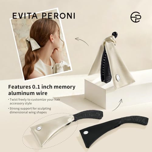 EVITA PERONI Banana Clip with Twistable Wings, Acetate Fabric Ponytail Holder No Damage Hair Clips for Thick Curly Hair Large Claw Clips Elegant Hair Accessories for Women, Brown - color: Brown