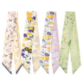 QIUTIMIY 4 Pack Purse Scarf Handbags Skinny Twill Hair Scarves Narrow Neck Scarf Band Women Fashion Accessories Bag Charms - color: Style 2-1