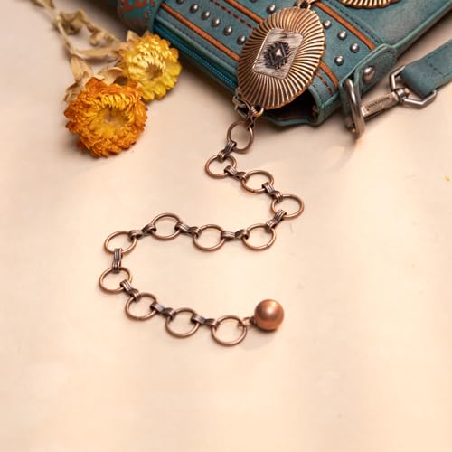 Montana West Rustic Couture's Large Western Concho Metal Belts for Women Cowgirl - color: Bronze