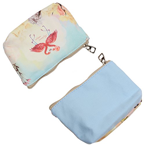 Women and Girls Cute Fashion Coin Purse Wallet Bag Change Pouch Key Holder - color: Flamingos