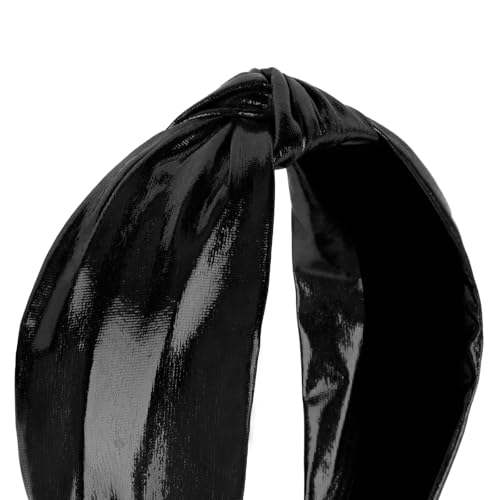 YISSION Black Knotted Headband Wide Headbands for Women No Slip Fashion Head Band Top Knot Hairband Hair Accessories for Women - color: Black