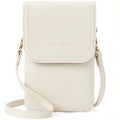 BOSTANTEN Vegan Leather Crossbody Bags for Women Designer Cell Phone Bag Wallet Purses Adjustable Strap - color: B-01-pebble Beige-white