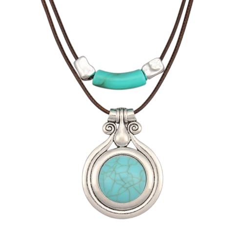 Chunky Necklace for Women Boho Pendant Necklace Statement Western Choker Necklaces for Women Vintage Bohemian Jewelry - style: Bohemian Choker Necklaces