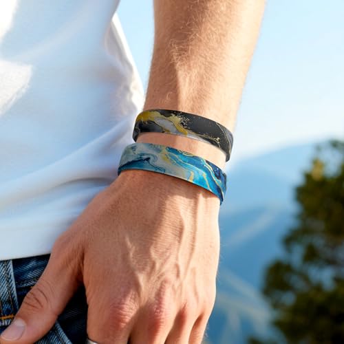 4 Pcs Surfer Beach Bracelets for Men Women Inspirational Elastic Comfy Summer Reversible Wristband Gifts Friendship Bracelets - color: Inspirational-Bracelets, size: (7.5") Large