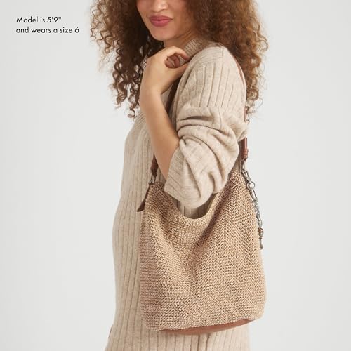 The Sak Sequoia Hobo Bag - Hand Crochet Large Women's Purse for Everyday & Travel - Durable Handbag & Tote With Zipper Pocket - color: Bamboo Static